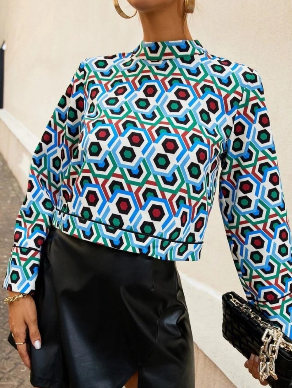 Zara Geometric Print Top